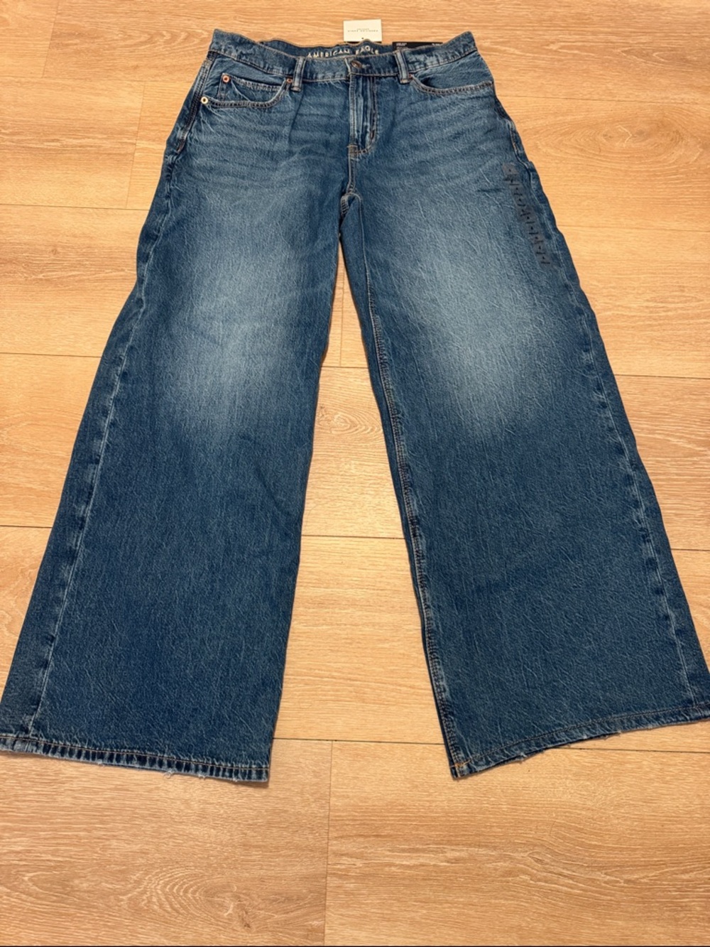 American Eagle Outfitters Wide Leg Dark Blue Jeans